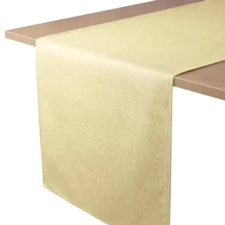 Decomira Tischläufer wasserabweisend Leinen-Optik - Fleckschutz, abwaschbar - Als Garten-Tischdecke Outdoor für Esstisch - Natur Beige - 30x100 cm