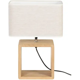 Xxxl Tischleuchte , Beige , Holz, Textil , Eiche , massiv , 15x45x30 cm , Fsc , einfach zu transportieren , Lampen & Leuchten, Innenbeleuchtung, Tischlampen, Tischlampen