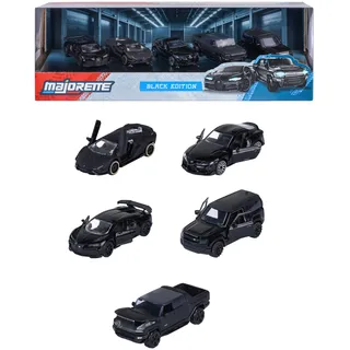 MAJORETTE Black Edition 5 Stück Geschenkset schwarz 1:64