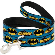 Buckle-Down Hundeleine mit Batman-Logo, 1,8 m lang, 2,4 cm breit, Mehrfarbig (DL-6FT-WBM013)