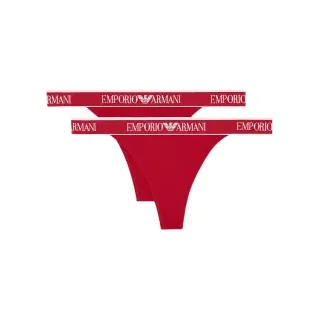 Emporio Armani für Damen. EW000405_AF15345 2er Set Tangas Iconic Logoband rot (M), Heimtextilien, Baumwolle