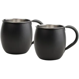 Novel MOSCOW-MULE-BECHER Schwarz, Edelstahlfarben - 9.5 cm