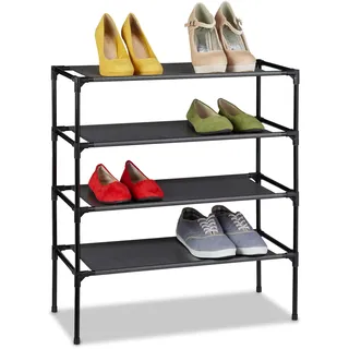 Relaxdays Schuhregal 62 x 68 x 28 cm schwarz / schwarz