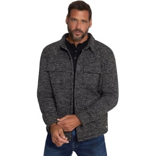 JP 1880 Herren Shirt, Overshirt, 1/1, Knitted Fleece Hemd, Grau Melange, 4XL EU