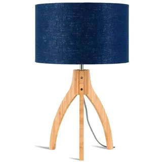 Good & Mojo Tischleuchte , Blau , Textil , Bambus , 54 cm , LED-Leuchtmittel austauschbar , Lampen & Leuchten, Innenbeleuchtung, Tischlampen, Tischlampen