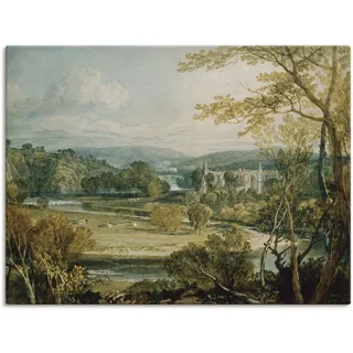 Artland Wandbild »Blick zur Bolton Abbey, Yorkshire. 1809«, Wiesen & Bäume, (1 St.), als Leinwandbild, Poster in verschied. Größen Artland blau