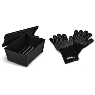 Enders Switch Grid Dutch Oven Rib Roaster Schwarz emailliert & Grill Handschuhe aus feuerfestem Aramid, 8785