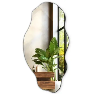 Tulup Dekospiegel Deko Spiegel Wand Modern Glas Kosmetikspiegel Loft, Unregelmäßige Form Dünn | 40 cm x 80 cm