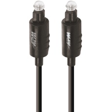 APM 416010 – Glasfaserkabel Toslink männlich/männlich – optisches Kabel – Länge 5 m – zum Anschluss an Glasfaser-Schalter, Player, Soundbar etc. – SPDIF-Kabel – Schwarz
