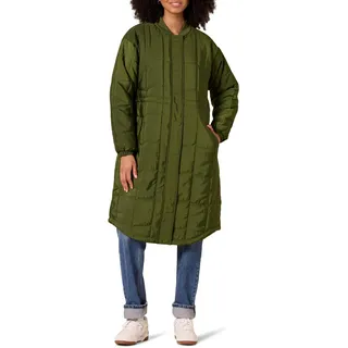 Amazon Essentials Damen Übergroßer Steppmantel (Erhältlich in Übergröße), Dunkles Olivgrün, XX-Large