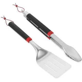 Weber Grillbesteck-Set Silber-Schwarz 2-teilig
