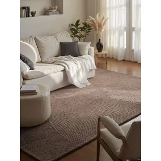 HANSE HOME "Eleni", grau Taupe, B:120cm H:18mm L:180cm, Wolle, Teppiche, Wollteppich, Handgetuftet, Wolle, Natur, Wohnzimmer, Schlafzimmer, Skandi, Hygge