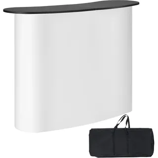 VEVOR Tragbare Messetheke Messetresen, 130 × 46,5 × 95 cm Messestand Ausstellungs-Thekenständer, Faltbarer Promotion-Einzelhandels-Bartisch, Pop-Up-Podium mit Aufbewahrungsregal, Tragetasche