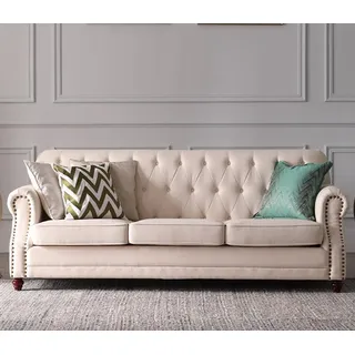 Sofagarnitur 3+1 Sitzer Stoff Sofa Chesterfield Gruppe Garnituren Couch Sofas