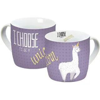 GEDALABELS 12006 Lama I Choose | Tasse | Porzellantasse | Kaffeetasse | Trend | Einhorn | Lama | GEDA | Tee | Porzellan | Geschenk | Unicorn