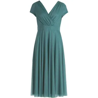 Cocktailkleid VERA MONT "Cocktailkleid im Glitzer-Look", Damen, Gr. 38, EURO, grau (grün, grau), 100% Polyester PES., Kleider Cocktailkleid
