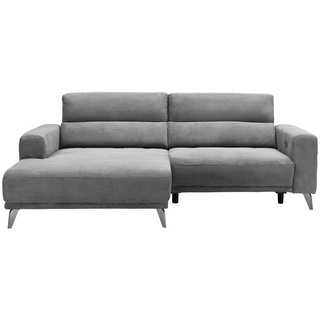 Livetastic Ecksofa , Hellgrau , Textil , Ottomane links, L-Form , 258x170 cm , motorische Relaxfunktion, USB-Anschluss , Wohnzimmer, Sofas & Couches, Wohnlandschaften, Ecksofas