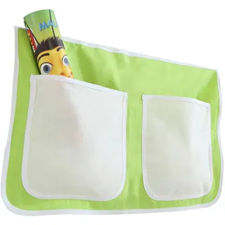 Mid.you Betttasche , Grün, Beige , Textil , Uni , 2 Fächer , 56x32x2 cm , Babymöbel & Kindermöbel, Kinderzimmer & Jugendzimmer, Kinderbettzubehör