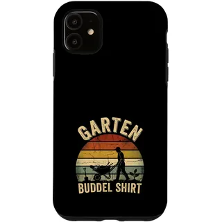 Hülle für iPhone 11 Garten Buddel Spruch Gärtner Schubkarre Retro Sonnenaufgang