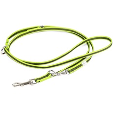 IDC Color & Gray verstellbare Leine mit Doppelkarabiner, 14 mm x 2,2 m, Neon-Grau