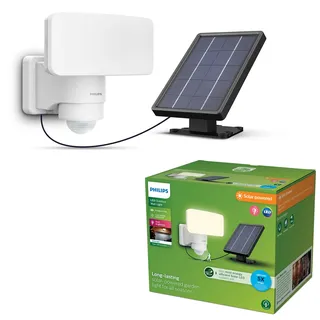 Philips Außenstrahler Kunststoff 16,4 cm Solar mit Bewegungsmelder weiß