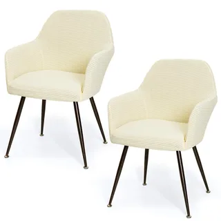 MEIVINES Stretch Stuhlhussen 2er Set Universal Sesselbezug Stuhlhussen mit Armlehne aus Jacquard Stuhlbezug Abnehmbare Waschbar Esszimmerstühle Bezug für Küche Bankett (2, Beige)