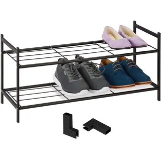 Relaxdays Schuhregal 26 x 33,5 x 70 cm stapelbar / schwarz