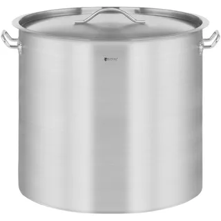 Royal Catering Kochtopf aus nicht rostendem Stahl mit Deckel für das Induktionskochen 12 L Ø Silber