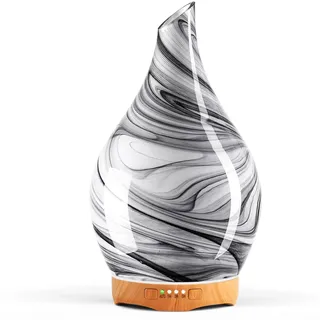 Porseme Aroma Diffuser 280ml,Handgeblasen Glas Luftbefeuchter, Ultraschall Aromatherapie Öle Diffusor mit 7 farbigem LED Licht, Diffuser für Ätherische Öle mit Timer BPA Frei für Wohnung (Ink)