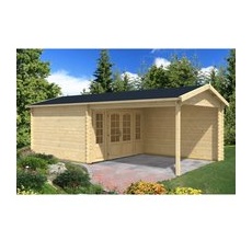 Finntherm Gartensauna Freiburg-44 ISO Naturbelassen 756 cm x 399 cm