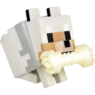 Paladone Minecraft Wolf 3D Lampe, Farbwechsel Halsband, Touchsteuerung, Batteriebetrieben