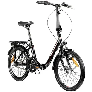 Zündapp ZF40 20 Zoll Klapprad Klappfahrrad Faltrad StVZO Faltfahrrad Erwachsene Damen Herren tiefer Einstieg - Schwarz