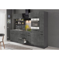 Bild von MÖBEL Küchenzeile »Tulsa«, ohne E-Geräte, Breite 270 cm, schwarze Metallgriffe, MDF Fronten, grau