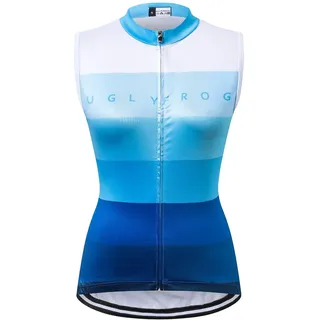 UGLY FROG Radtrikot Damen Ärmellos,Fahrradtrikot Rennrad 3 Taschen,Weste-Große Frauenrüste-Geeignet für einen Gewichtsbereich von 70-100 Kilogramm