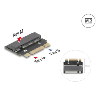 Delock - Schnittstellenadapter - M.2 Key B+M male to M.2 Key M slot - extension - M.2 - M.2 Card - PCIe 4.0 x2, SATA - Schwarz