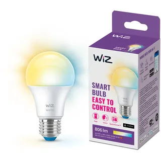 WiZ E27 smarte LED Lampe - 60W E27 Ersatz, 1er-Pack, klassischer Stil mit Weißschattierungen, WLAN/Bluetooth, Sprach- / App-Steuerung, funktioniert mit Google Home, Alexa und HomeKit