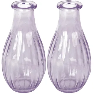 Talking Tables Fliederfarbene Glas-Budvase für Blumen, stilvolle Einzelstiel-Vase für Hochzeits-Tischdeko, Fensterbank, Gartenpartys, Sommeressen, Kamindekor & Geschenke, 14 cm (Packung mit 2)