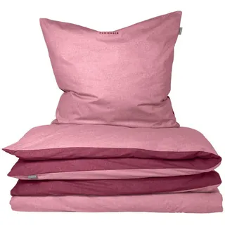 SCHIESSER Wendebettwäsche »Doubleface aus weicher Baumwolle mit edlem Melangeeffekt« 2 Stk. tlg. ab Größe 135x200 cm erhältlich, Made in Green, rosa