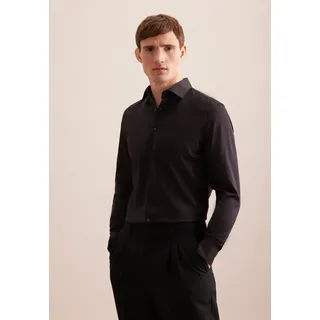 Businesshemd SEIDENSTICKER "Schwarze Rose", Herren, Gr. XL (44), normale Ärmellängen, schwarz, 100% Baumwolle, unifarben, skinny fit, 2-Knopf-Manschette, Hemden Businesshemd, X-Slim 1/1 Kentkragen Uni