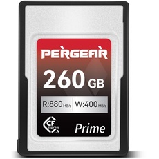 PERGEAR Professional 260GB CFexpress Type A Speicherkarte, bis zu 880 MB/s Lesegeschwindigkeit und 900 MB/s Schreibgeschwindigkeit für 4K 120P, 8K 30P Aufzeichnung