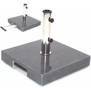 55882 Granit Sonnenschirmständer 40 kg 45x45x7.5 Schirmständer Granitständer - Schwarz, Weiß, Grau