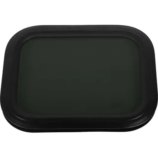 Festes RV-Fenster, 500 x 400 mm, rundes Eckglas aus schwarzer Aluminiumlegierung mit Befestigungsring für Anhänger