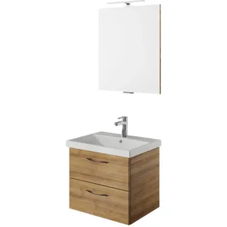 Pelipal Badezimmer , Eichefarben , Holzwerkstoff , 2 Schubladen , 60 cm , Made in Germany , hängend, Typenvielfalt , Badezimmer, Badmöbelsets & Badmöbelserien, Badmöbel-Sets