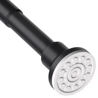 Duschvorhangstange zum Klemmen, 72-254cm Ausziehbar Duschstange ohne Bohren und kein Rost Teleskopstange für Badezimmer, Badewanne, Dusche Schwarz (Φ25mm)