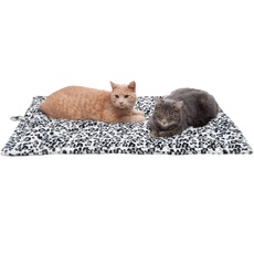 Furhaven Large Cat Bed ThermaNAP Quilted Faux Fur Self-Warming Pad, Washable - Snow Leopard, Large