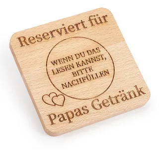 LAOYE Geschenk für Papa Personalisierte Geschenk für Vater Geburtstag Männer Papa Untersetzer Holz Lustige Männer Vatertagsgeschenk