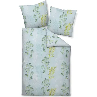 Janine Design Bettwäsche-Garnitur Mako-Soft-Seersucker 20146 TANGO Farbe salbeigrün Größe 155x220+80x80 - Grün, Hellblau, Blau