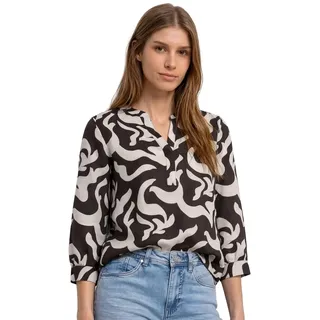 Street One Damen Bluse mit Split Neck aus Leinenmix