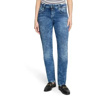 Cartoon Boyfriend-Hose mit Nieten in blau 42