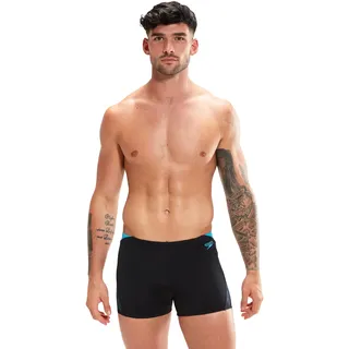 Speedo Herren Hyperboom Splice Aquashort Schwimmhose | Schnelltrocknend | Training | Fitness | Chlorbeständig Black/Bolt 28